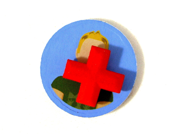 Medical Plus Signs, Set of 3 Tokens for Flash Poin in Red Processed Versatile Plastic