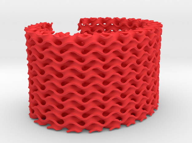Gyroid Bra in Red Processed Versatile Plastic