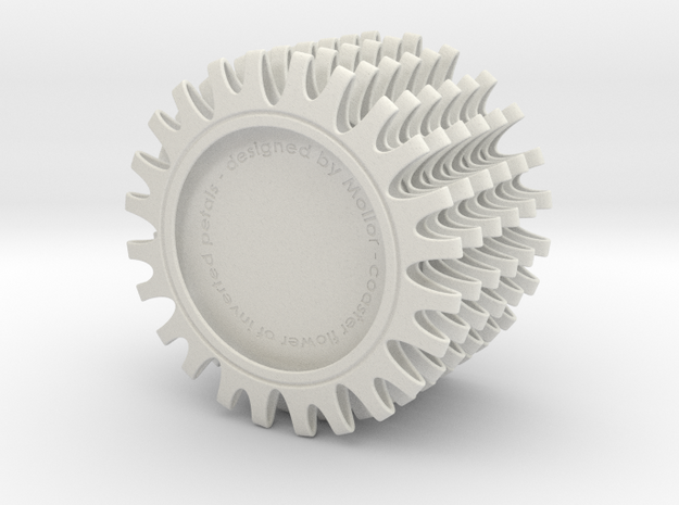 Coaster of inverted petals x6 in White Natural Versatile Plastic