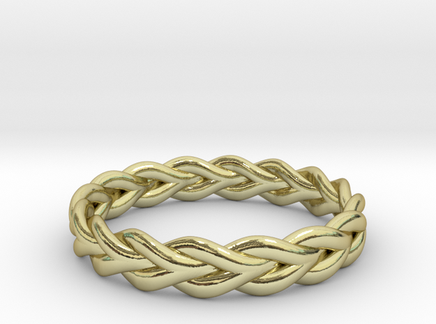 Ring of braided rope - size 5 in 18k Gold Plated Brass