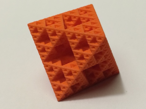 Sierpinksi Octahedron Medium in Orange Processed Versatile Plastic