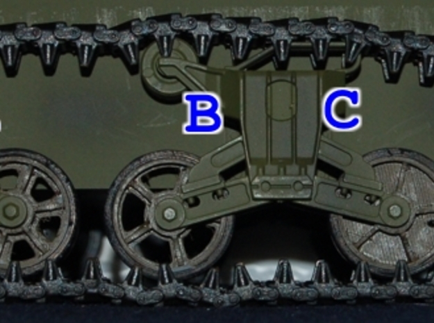 1/16 M4 Sherman pressed spoked wheels (x12) in White Natural Versatile Plastic