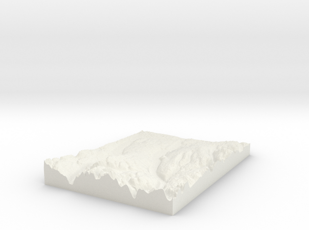 Finger Lakes, NY: Topophile Model #0042 in White Natural Versatile Plastic