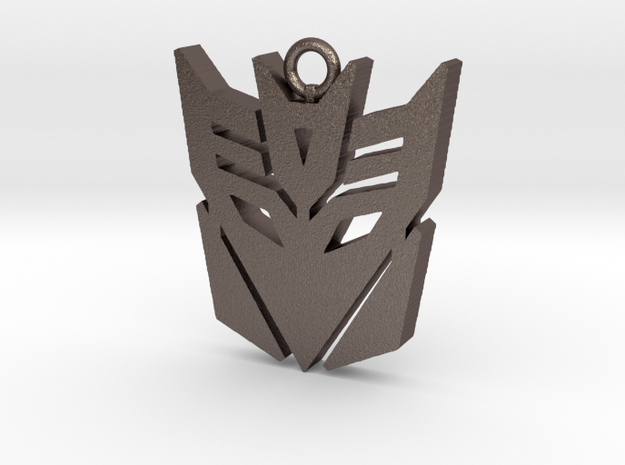 Transformers pendant in Polished Bronzed Silver Steel
