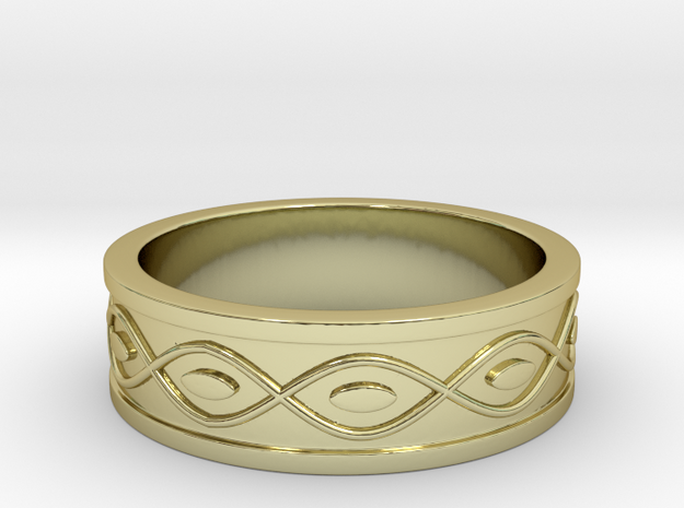 Ring with Eyes - Size 7 in 18k Gold Plated Brass