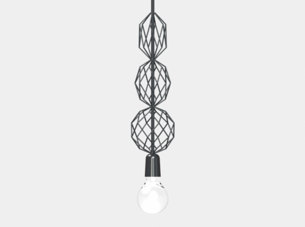 80x100 Hexajewel Pendant Light in Black Natural Versatile Plastic