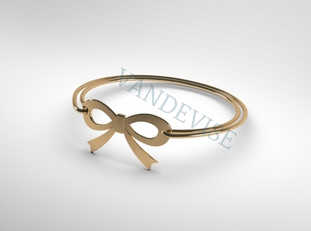 Bow Bracelet in Polished Gold Steel