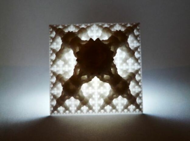 Bulby Fractal Pyramid in White Natural Versatile Plastic