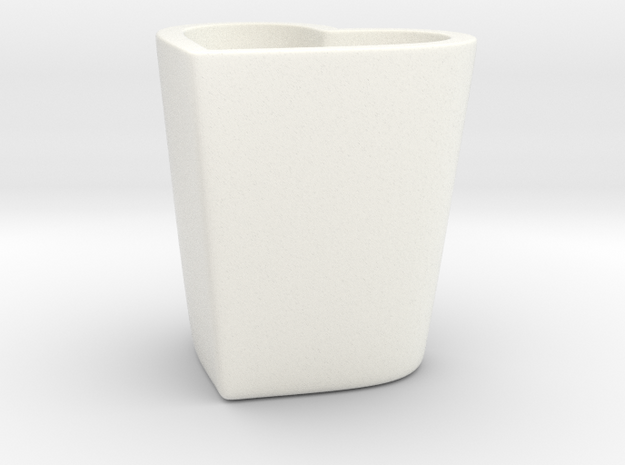 Espresso Heart Cup in White Processed Versatile Plastic