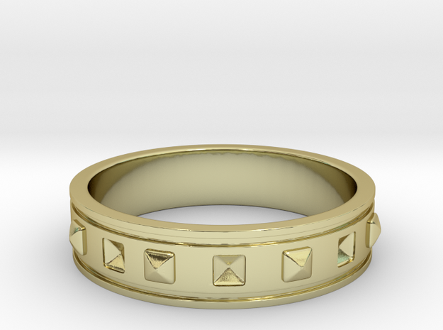 Ring with Studs - Size 9 in 18k Gold Plated Brass