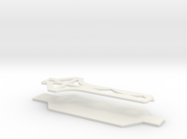 Custom RC Truggy Chassis in White Natural Versatile Plastic