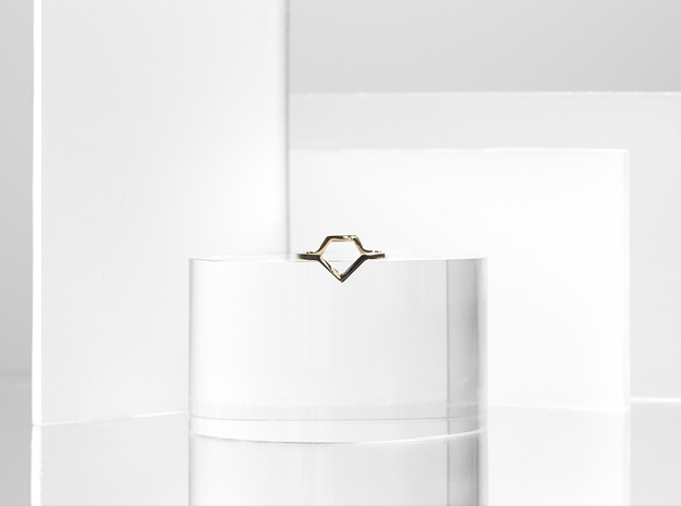 Diamond Illusion Ring in Polished Bronze: 6 / 51.5