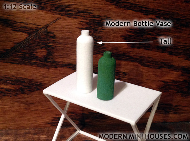 Bottle Vase Tall in White Processed Versatile Plastic