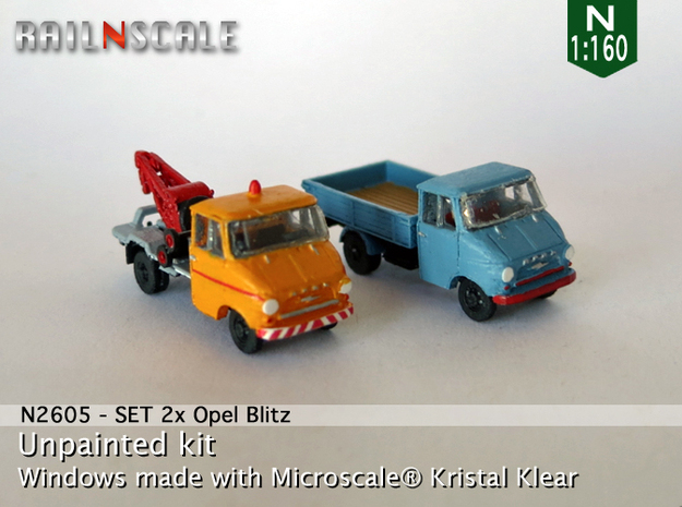 SET 2x Opel Blitz A (N 1:160) in Tan Fine Detail Plastic