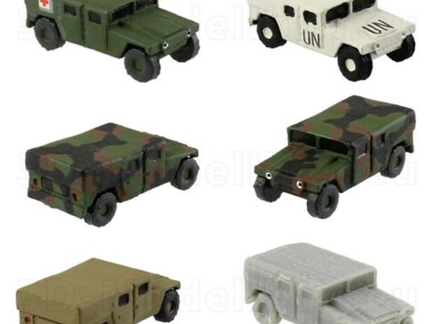 1/144 US Army M1035 canvas Humvee HMMWV Hummer H1 in White Natural Versatile Plastic