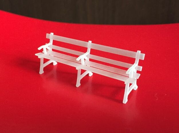 O scale station seats  (x2) in Smooth Fine Detail Plastic