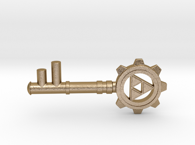 Zelda Dungeon Key in Polished Gold Steel