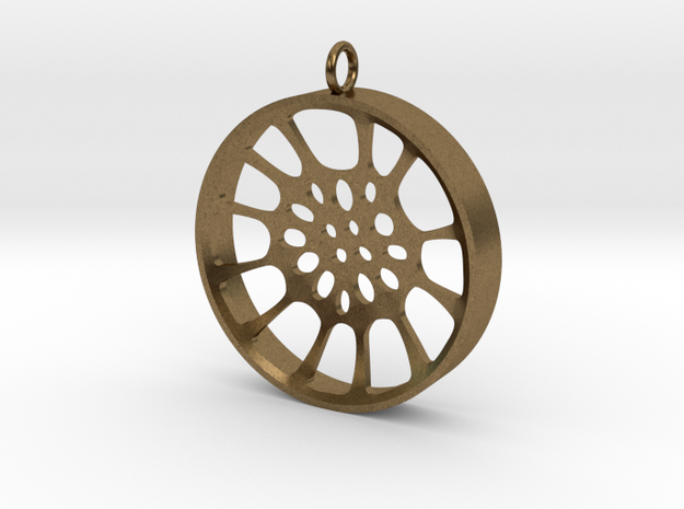 High Tenor "void" steelpan pendant, Large (44mm) in Natural Bronze