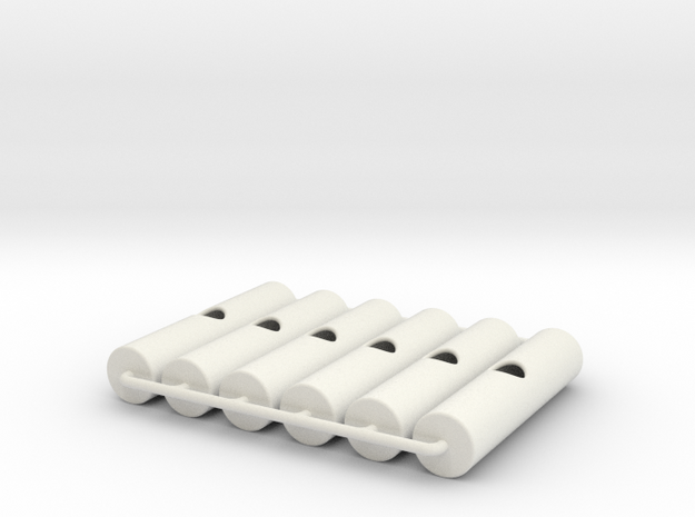 Bandolier Small Cylinder Set of 6 in White Natural Versatile Plastic