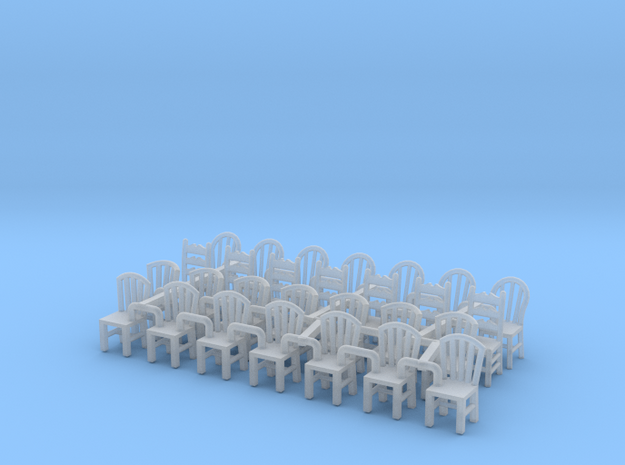 HO Scale Assorted Chairs in Tan Fine Detail Plastic