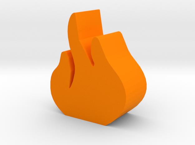 Game Piece, Flame Token in Orange Processed Versatile Plastic