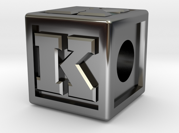 Name Pieces; Letter "K" in Fine Detail Polished Silver