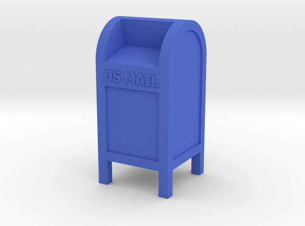 Mail Box (US Mail) - 'G' Scale 22.5:1  in Blue Processed Versatile Plastic