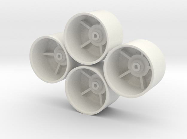 Losi Micro 1/24 SCT/Rally Dish Wheels in White Natural Versatile Plastic