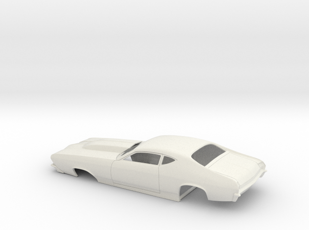 1/18 69 Chevelle Pro Mod One Piece Body in White Natural Versatile Plastic