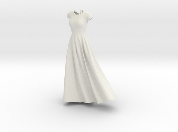 Wind Blown Gown in White Natural Versatile Plastic