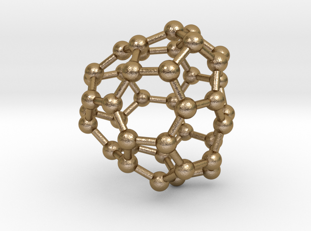 0125 Fullerene C40-19 c2 in Polished Gold Steel