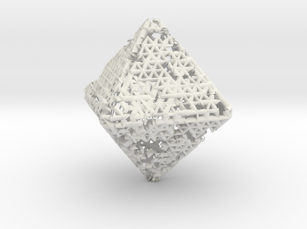 Octahedron math art in White Natural Versatile Plastic