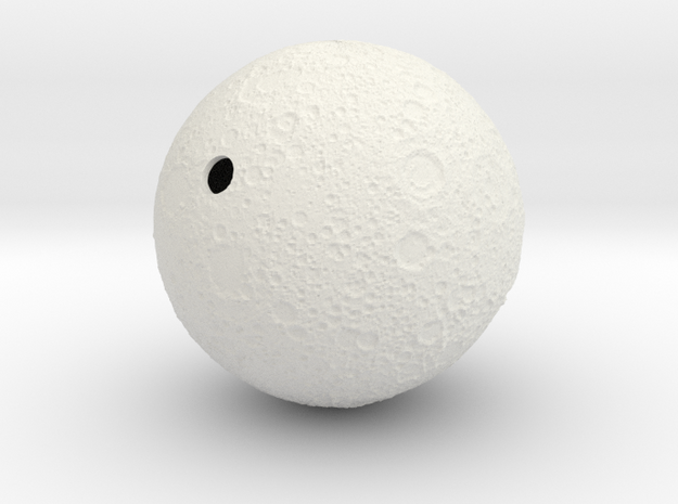 Moon Hollowed-~ 60mm diameter / 1mm wall thickness in White Natural Versatile Plastic