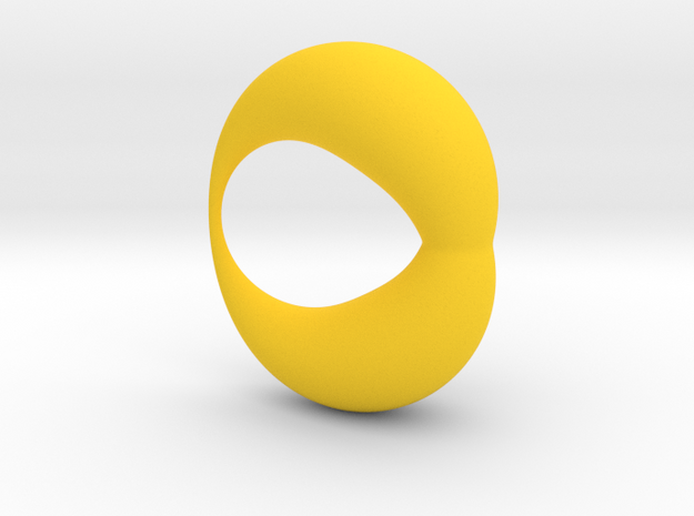 0053 Antisymmetric Torus (p=1.5) #002 in Yellow Processed Versatile Plastic