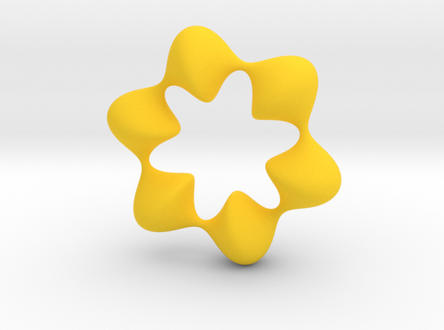0059 AntisymmetricTorus (p=6.0) #008 in Yellow Processed Versatile Plastic