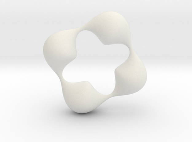 0057 Antisymmetric Torus (p=4.0) #006 in White Natural Versatile Plastic