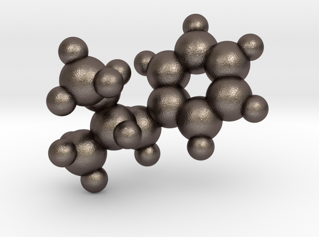 Methamphetamine molecule pendant in Polished Bronzed Silver Steel