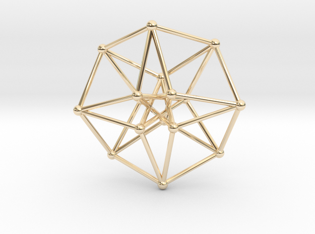 Toroidal Hypercube 35x1mm Spheres in 14k Gold Plated Brass