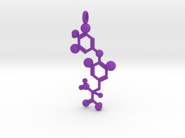 Triiodothyronine (T3) Pendant in Purple Processed Versatile Plastic