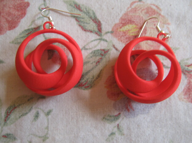 Coil 2 3 3 Earrings in Red Processed Versatile Plastic