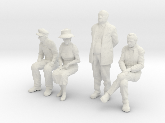 1:29 scale low res passengers in White Natural Versatile Plastic