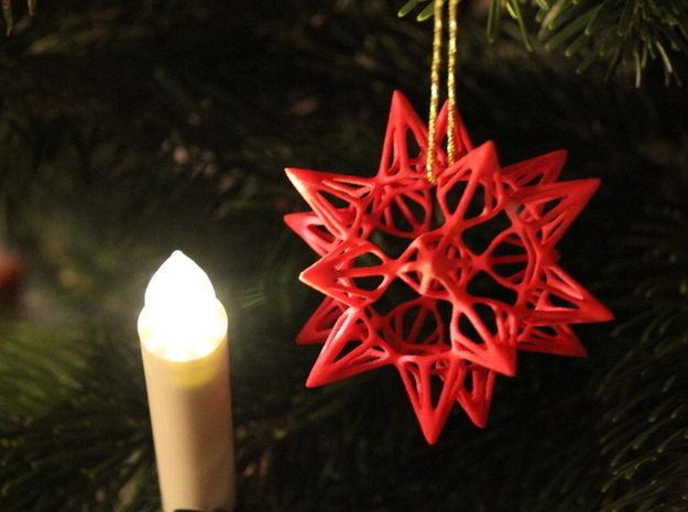 Star Point: Christmas Ornament in White Natural Versatile Plastic