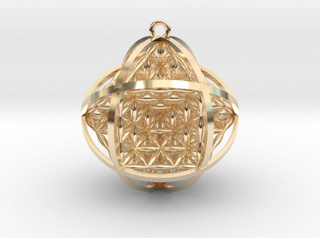 Ball Of Life 1.5" Pendant  in 14K Yellow Gold