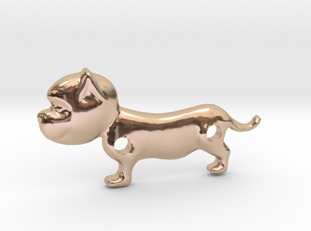 Bulldog Pendant in 14k Rose Gold Plated Brass