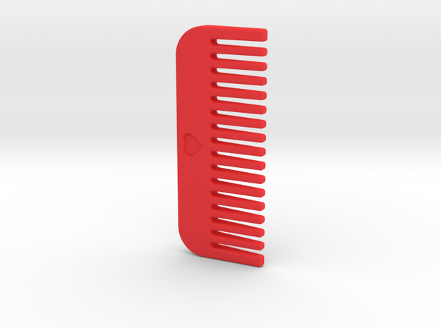 Comb in Red Processed Versatile Plastic