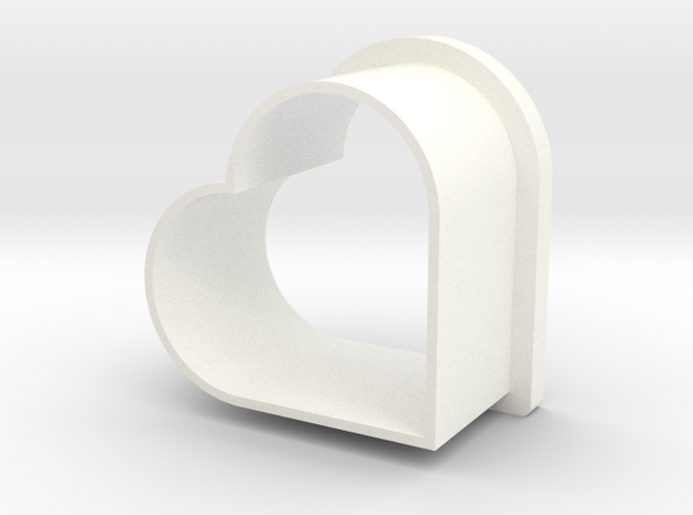 Heart Cookie Cutter in White Processed Versatile Plastic