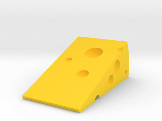 Cheese Door Stopper in Yellow Processed Versatile Plastic