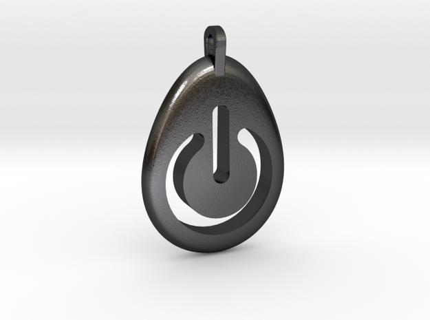 Power Pendant in Polished and Bronzed Black Steel
