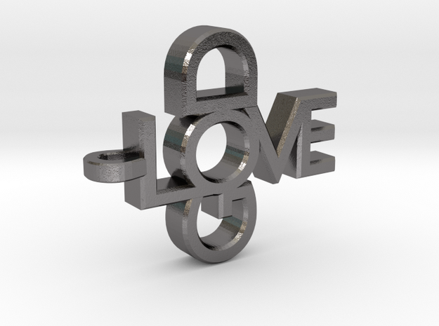 Love God Pendant in Polished Nickel Steel