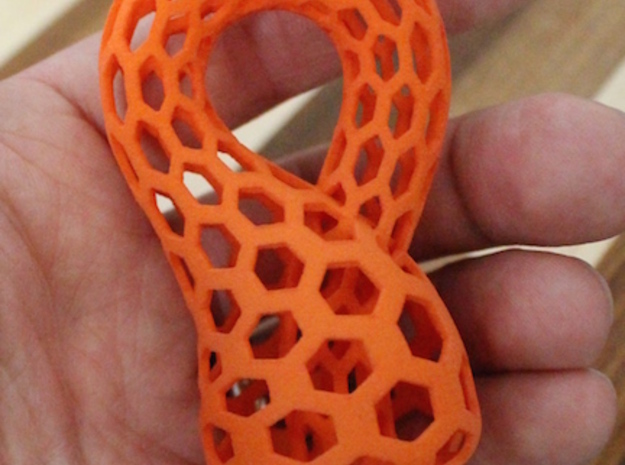 Klein Bottle, Small in Orange Processed Versatile Plastic